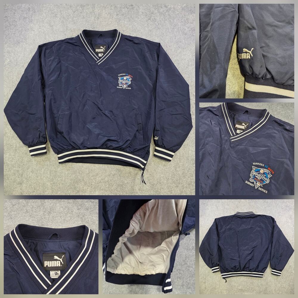 Vintage New York Yankees Vs Mets Jacket Mens XL Blue MLB‎ World Series Puma 2000
